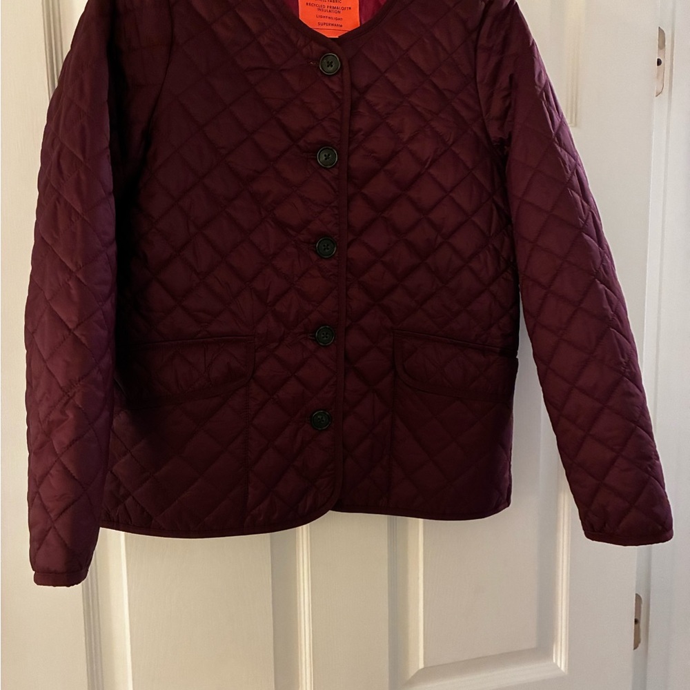 J. Crew Purple Quilted Puffer Jacket